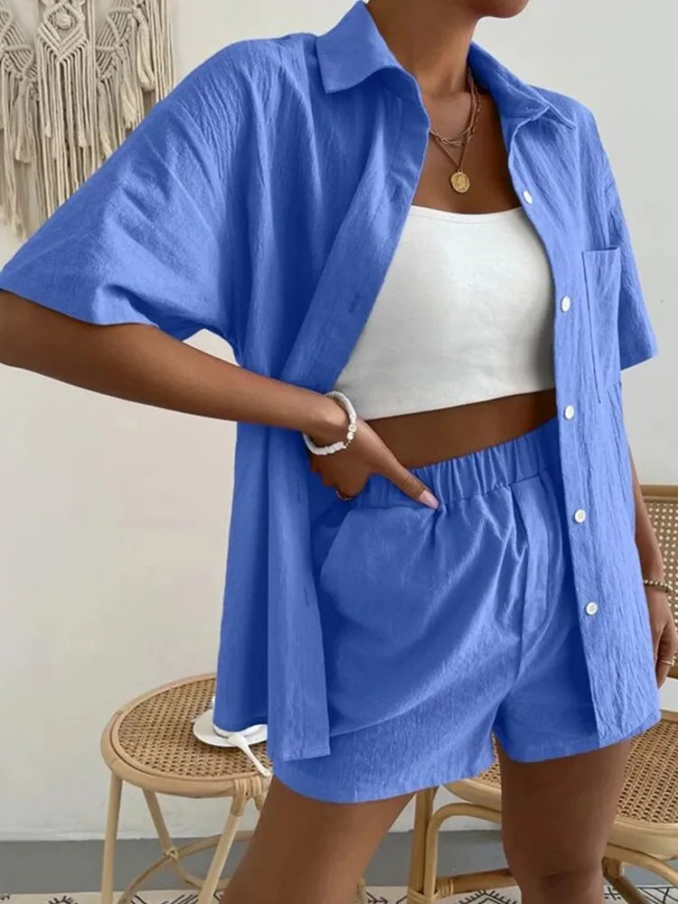 Conjunto Lorenna Short e Camisa Social - Moda Verão