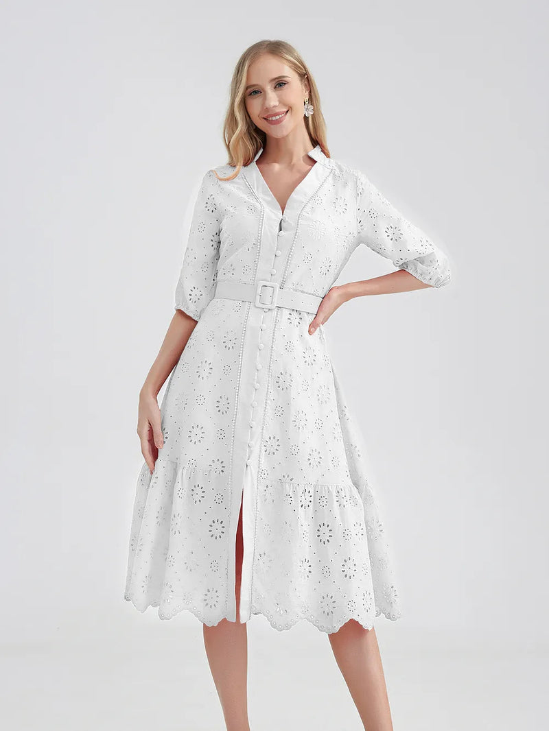 Vestido Feminino Laise com cinto Verão